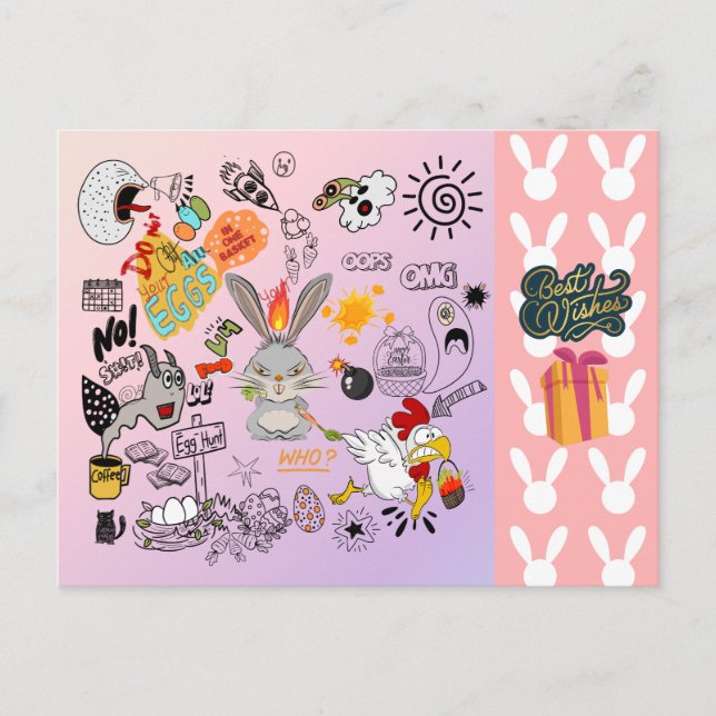 Cartão Postal De Festividades Boas festas de Páscoa para sua família e amigos  (Frente)