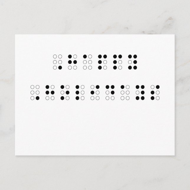 Cartão Postal De Festividades Boas festas em Braille (Frente)
