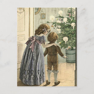 Cartão Postal De Festividades Boas-vindas aos natais vintages de Natal