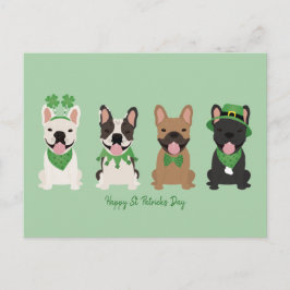 Cartão Postal De Festividades Bois Franceses de Dia de São Patrício Feliz