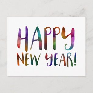 Cartão Postal De Festividades bokeh do feliz ano novo