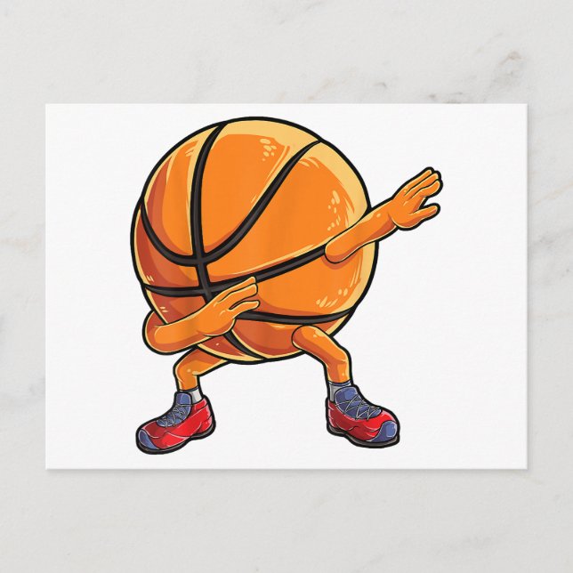 Cartão Postal De Festividades Bola de Basquete Brincadeira Homens Engraçados Mul (Frente)