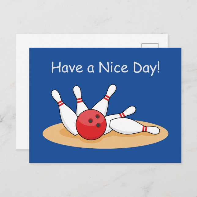 Cartão Postal De Festividades Bola de boliche Escórias Personalizar (Frente/Verso)