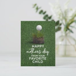 Cartão Postal De Festividades Bola de golfe no Dia de as mães Feliz Verde para a
