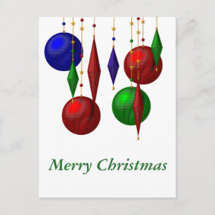 Cartão Postal De Festividades bola de natal sobre fundo branco