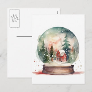 Cartão Postal De Festividades Bola de Vidro da Neve Winter Wonderland Natal