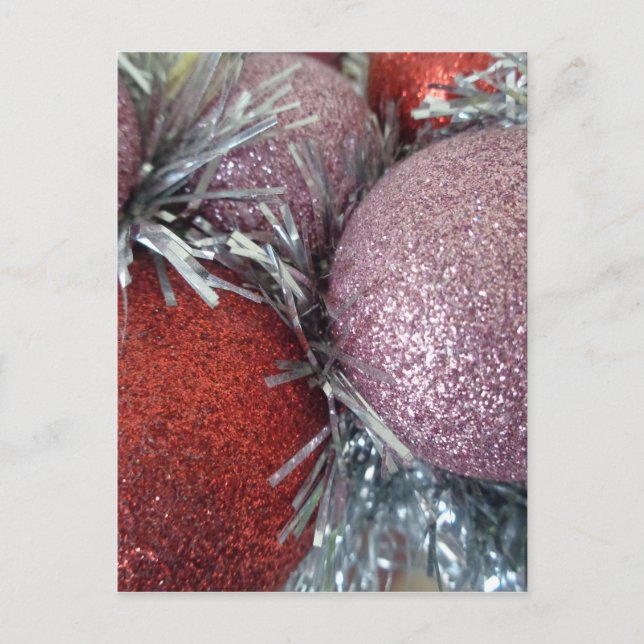 Cartão Postal De Festividades Bolas de Natal (Frente)