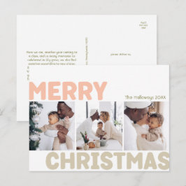 Cartão Postal De Festividades Bold Modern Feliz Ano de Natal na Revisão 3 Foto