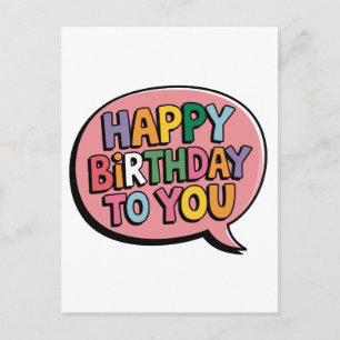 Cartão Postal De Festividades Bolha de Aniversário Feliz