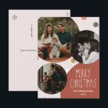 Cartão Postal De Festividades Bolinhas de Natal da Abstrato Red Boho Três Foto<br><div class="desc">Este cartão postal de Natal com abstrato de Natal vermelho é perfeito para o seu cartões de natal moderno inspirado na fazenda boêmica. A típica fonte rústica, mas delicada, desenhada à mão dá-lhe um aspecto viscoso e úmido enquanto a mantém bonita e simples. As bolinhas vêm em tons de terra...</div>