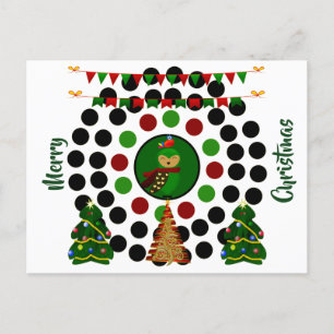 Cartão Postal De Festividades Bolinhas Funky de Árvore de Natal