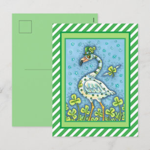 Cartão Postal De Festividades Bolinhas VERDE FLAMINGO, RUA ENGRAÇADA. DIA DE PA