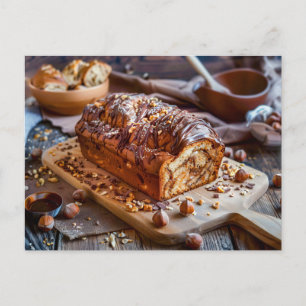Cartão Postal De Festividades Bolo de areia com cacau e creme de avelã