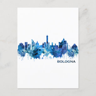 Cartão Postal De Festividades Bolonha Itália Skyline Blue