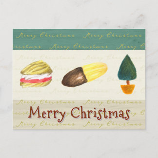 Cartão Postal De Festividades Bolos Biscoitos Rústicos Aconchegantes Natal