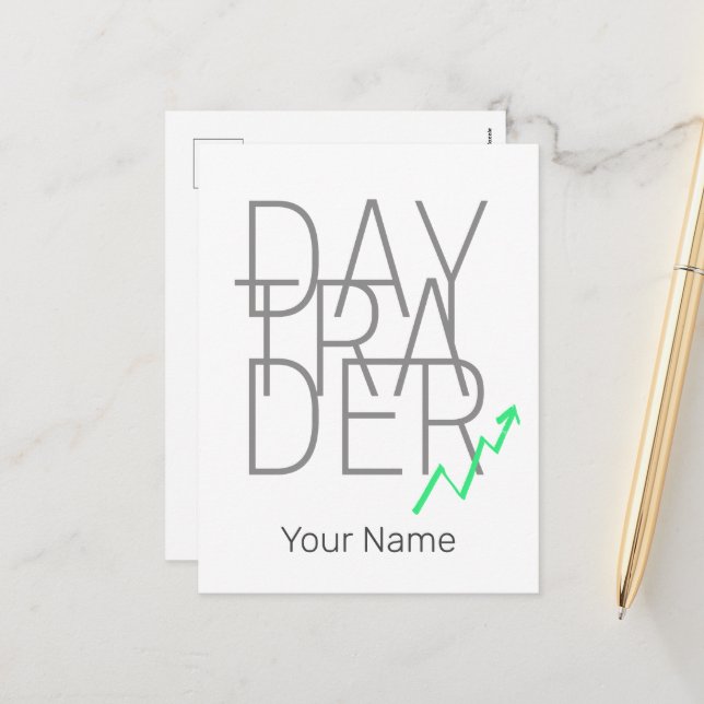 Cartão Postal De Festividades Bolsa de Valores do Dia Trader e Cryptocurrency (Frente/Verso In Situ)