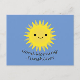 Cartão Postal De Festividades Bom Dia Sol Cute Kawaii