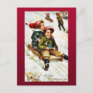 Cartão Postal De Festividades Bom e velho Natal