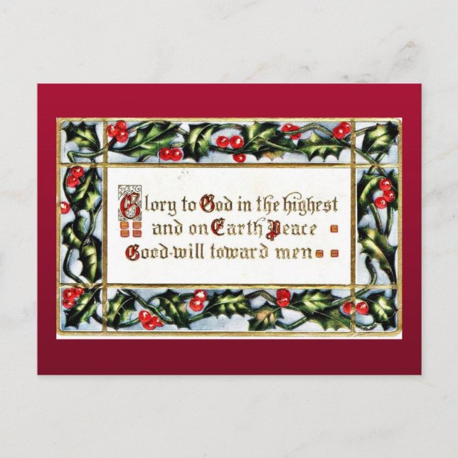 Cartão Postal De Festividades Bom e velho Natal (Frente)