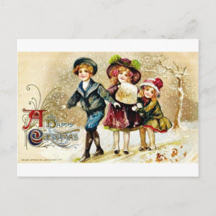 Cartão Postal De Festividades Bom e velho Natal