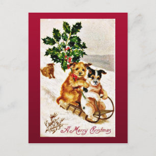 Cartão Postal De Festividades Bom e velho Natal