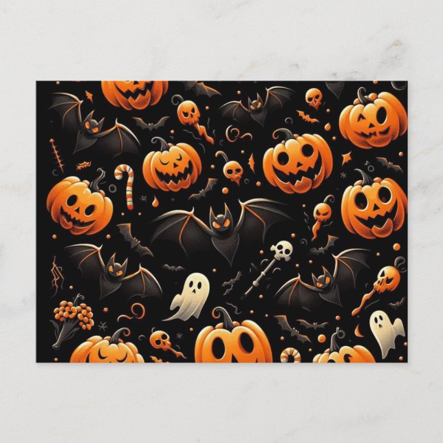 Cartão Postal De Festividades Bombas e morcegos (Frente)