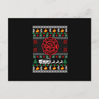 Cartão Postal De Festividades Bombeiro Departamento de Bombeiros Natal Feio Cami