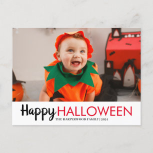 Cartão Postal De Festividades Bompkin jack-o-lanterna Família Halloween Uma Foto