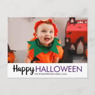 Cartão Postal De Festividades Bompkin jack-o-lanterna Família Halloween Uma Foto