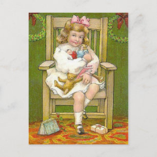 Cartão Postal De Festividades Bonecas de Natal