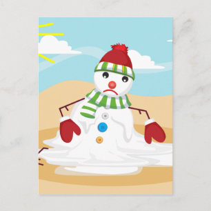 Cartão Postal De Festividades boneco de neve do Natal em julho