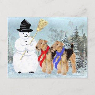 Cartão Postal De Festividades Boneco de Neve Mágico