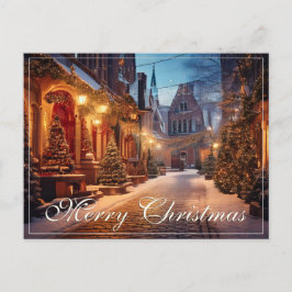 Cartão Postal De Festividades Bonita Motif de Natal em um velho sabichão