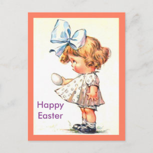 Cartão Postal De Festividades Bonitinha de Vintage em Felz pascoa