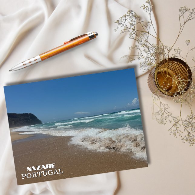 Cartão Postal De Festividades Bonito Beach Nazaré Portugal Fotografia, Viagem (Criador carregado)