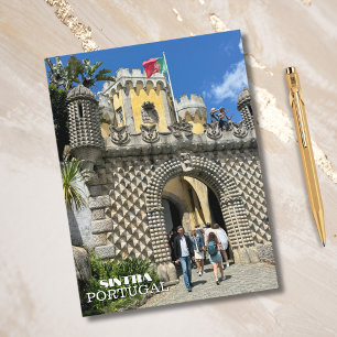 Cartão Postal De Festividades Bonito Castelo Sintra Portugal Fotografia Viagem