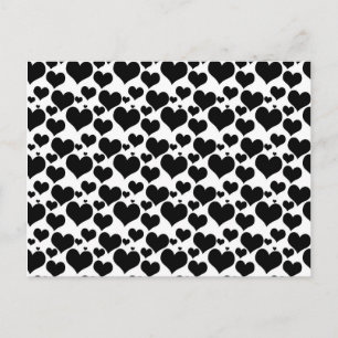Cartão Postal De Festividades Bonito coração negro em branco para o seu Namorado