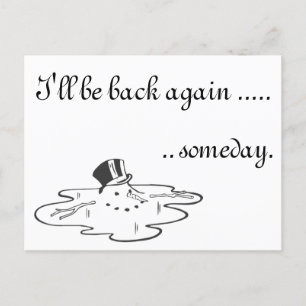 Cartão Postal De Festividades Bonito derreteu Neve Velho Chapéu de Seda