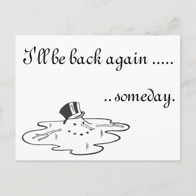 Cartão Postal De Festividades Bonito derreteu Neve Velho Chapéu de Seda (Frente)