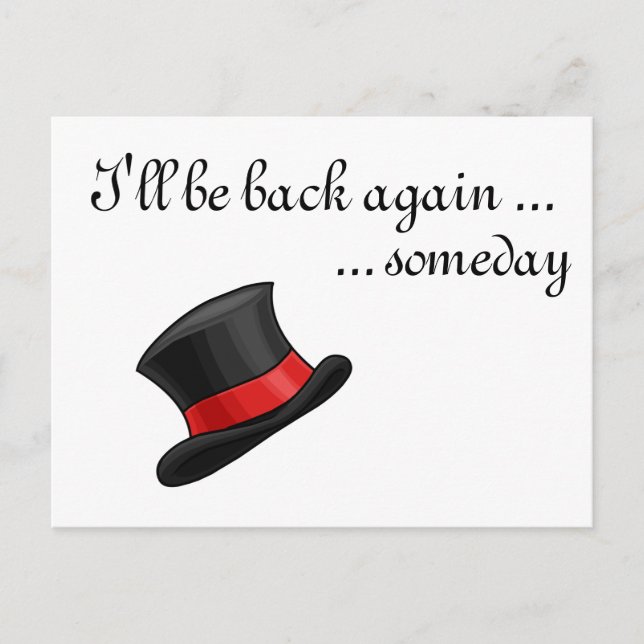 Cartão Postal De Festividades Bonito derreteu o velho chapéu de seda Snowman (Frente)