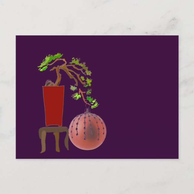 Cartão Postal De Festividades Bonsai Christmas Tree (Frente)