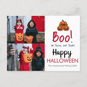 Cartão Postal De Festividades Boo bompkin jack-o-lantern feliz Halloween 2 Foto