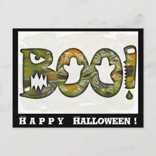 Cartão Postal De Festividades BOO Happy Halloween black - postcard or invitation