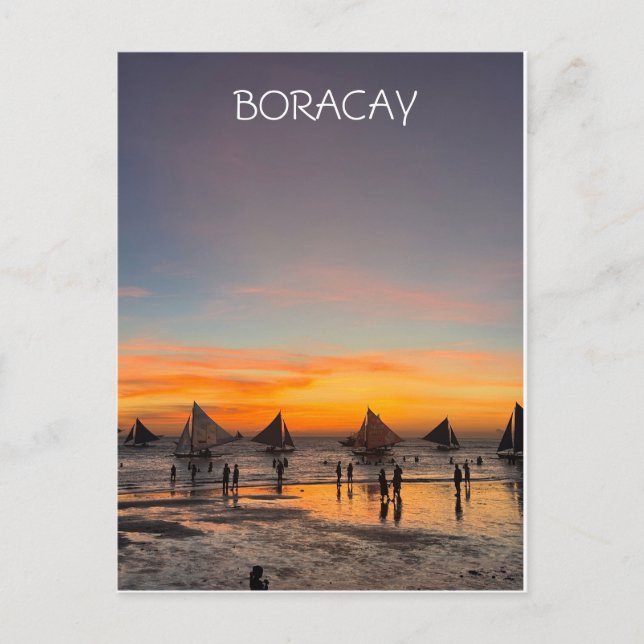 Cartão Postal De Festividades Boracay Postard Sunset (Frente)