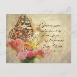 Cartão Postal De Festividades Borboleta cresce na Escritura Grace KJV