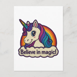 Cartão Postal De Festividades Bordados Mitos Unicórnio Magical Cavalo
