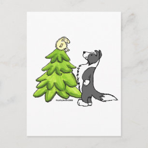 Cartão Postal De Festividades Border Collie Christmas