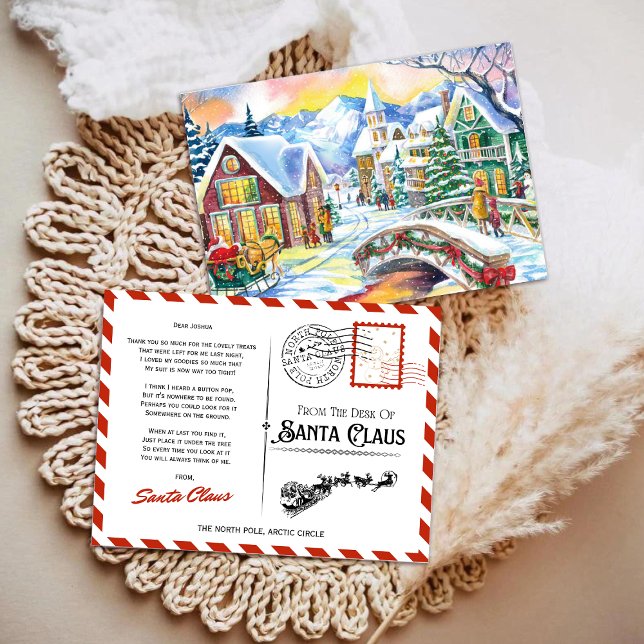 Cartão Postal De Festividades Botão Perdido de papais noeis: Um Natal Mágico (Criador carregado)