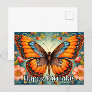 Cartão Postal De Festividades Branca Branca Artista Feliz Aniversário