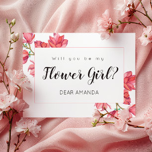 Cartão Postal De Festividades Branca Rosa Seja Minha Flor Menina Placa Magnétic